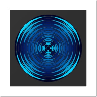 Fuzzy Circular Logic Blue 5 Posters and Art